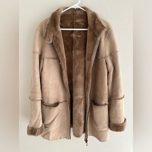 STEPHANE SARTE 100% Genuine Shearling, tan coat. US size 12